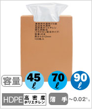 旭産業 業務用乳白色半透明ゴミ袋45L/70L/90L