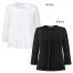 [BONOFFICE] シフォン切り替え七分袖ニット BCK7107