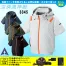 [アタックベース] 3345 The tough 空調風神服チタンフード半袖ブルソン 12V仕様ななめファンバッテリーセット