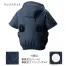 [アタックベース] 3345 The tough 空調風神服チタンフード半袖ブルソン 12V仕様ななめファンバッテリーセット