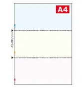 マルチプリンタ帳票　BP2012　カラータイプ(3面100枚入)　サイズ:A4(210×297mm)