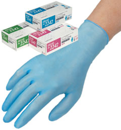 【激安/食品衛生法適合品/ディスポーザルグローブ】[リーブル]　使い捨てプラスチック手袋「バリアローブ No.2242 《プラスチック手袋 クックプロ ブルー》」<粉付>