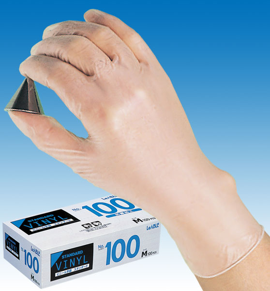 リーブル 使い捨てプラスチック手袋（ビニール手袋）「No.100」（パウダー付）（1パック100枚入） / 電話注文ができる通販ジャンブレ