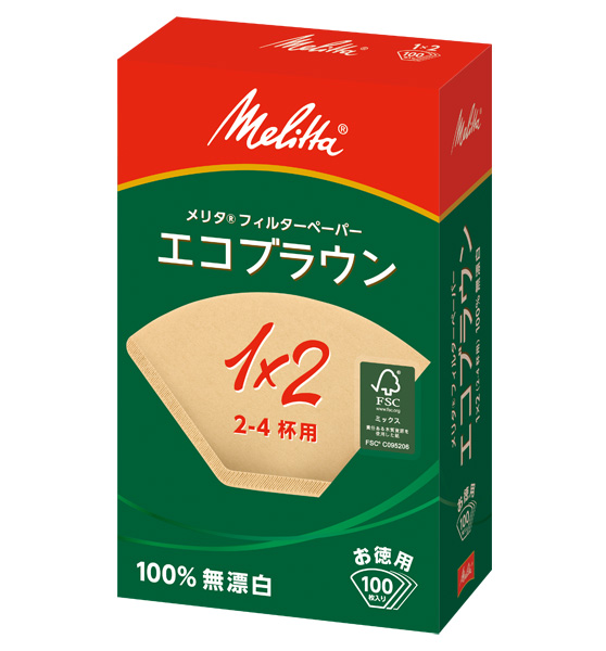 [メリタ]エコブラウン　コーヒー用フィルターペーパー(無漂白タイプ)