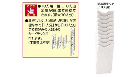 [セイコー/SEIKO]タイムカード追加用ラック（10人用）CR-PL10 / 電話注文ができる通販ジャンブレ