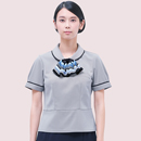 [KARSEE(カーシーカシマ)] グレーポロシャツ(ミニリボン付) ESP452 【在庫限定】
