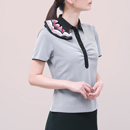 [KARSEE(カーシーカシマ)] グレーポロシャツ(ミニリボン付) ESP453 【在庫限定】