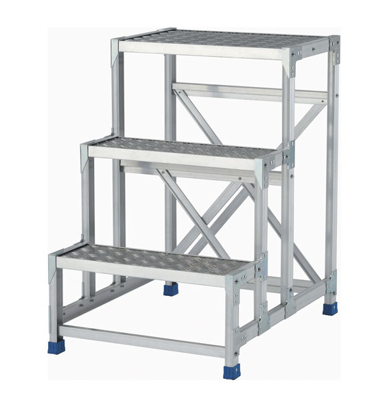 アルインコ 作業台(天板縞板タイプ)3段 CSBC396S 脚立、はしご、足場