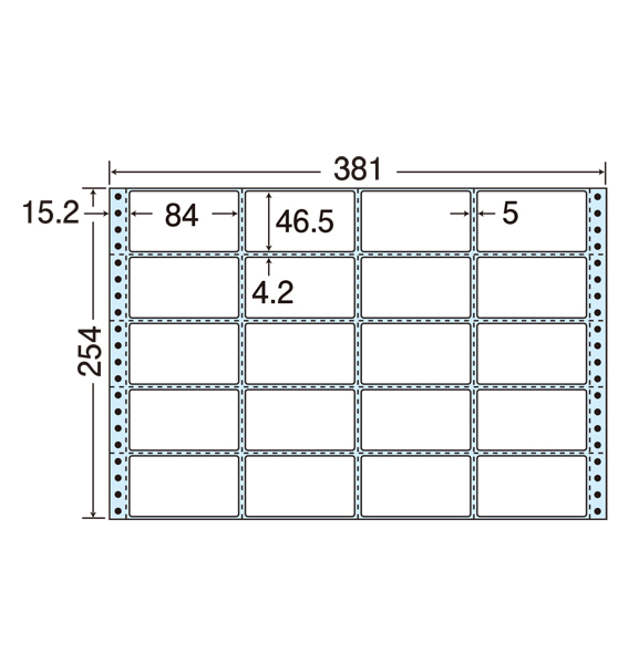 [東洋印刷/ナナ]ドットプリンター専用ラベル(15×10インチ) NT15HB