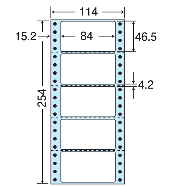 [東洋印刷/ナナ]ドットプリンター専用ラベル(4.5×10インチ) NC04RB