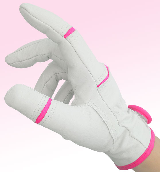 エースグローブ（小野商事） 作業用革手袋（女性用・小さいサイズ） 「現場系女子 豚クレストマジック 内綿」 AG550 10双組 /  電話注文ができる通販ジャンブレ
