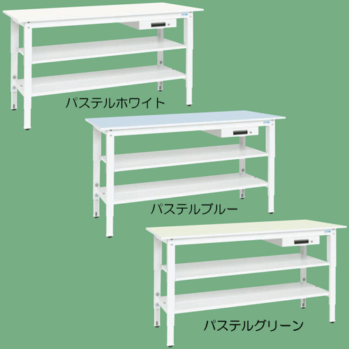 サカエ 軽量作業台（抗菌・抗ウイルス天板・中棚中板付） KH