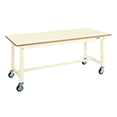 [サカエ] 座り作業用 中量作業台 CBタイプ アイボリー(移動式・メラミン天板)H740mm