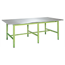 [サカエ] 大型高さ調整作業台(ステンレスカブセ天板仕様)H740～945mm