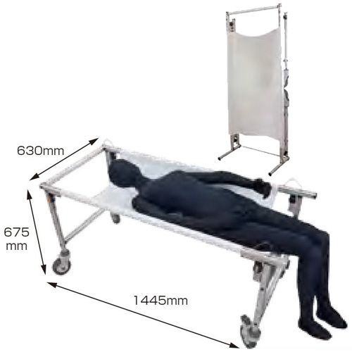 介護ストレッチャー 手動GSストレッチャー D型 25-2537-0001 ビニルレザー白 高田