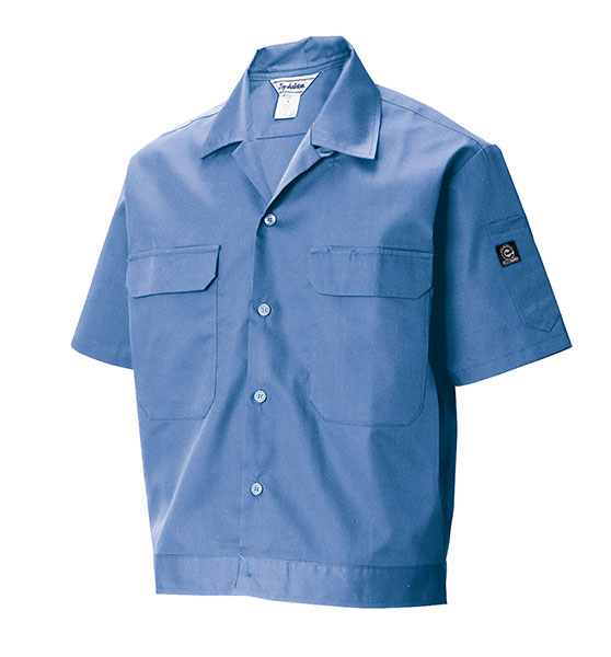 形態安定加工の半袖ブルゾン（作業服）