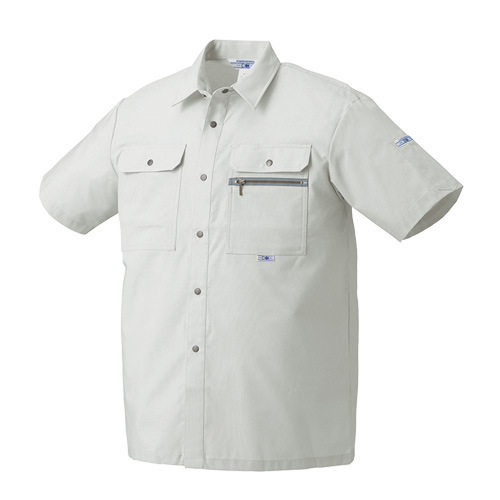 形態安定加工の半袖ワークシャツ