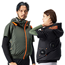 [アタックベース] 3345 The tough 空調風神服チタンフード半袖ブルゾン