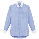 [FACEMIX(ボンマックス)] FB5053M メンズ ストライプ長袖シャツ