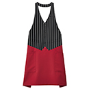 [FACEMIX(ボンマックス)] FK7176 ベスト風エプロン 配色+ストライプ