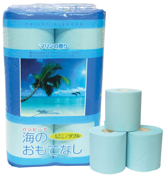 海のおもてなし トイレットペーパー 27 5mダブル 96ロール マリンの香り 林製紙 電話注文ができる通販ジャンブレ
