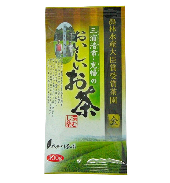 [大井川茶園] 三浦清市・克暢のおいしいお茶(金)(1パック100g×12)入