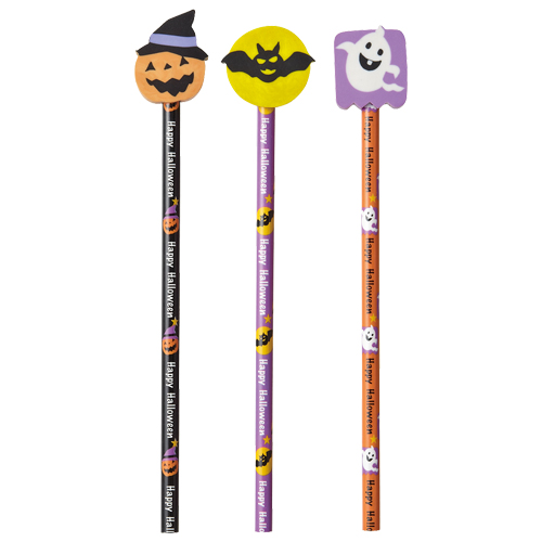 ハロウィン消しゴム付き鉛筆　300本入