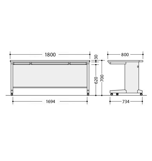 NED188FC-AWH/AWL 平デスク NED型 | NAIKI/ナイキ 幅1800×奥行800×高さ700mm / 電話注文ができる通販