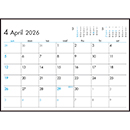 NB-1143 SG-929 6Weeks Calendar(ブルー)名入れカレンダー30部