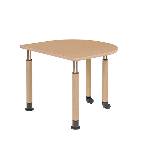 4本脚半円形テーブル　W900×D800×H596?796