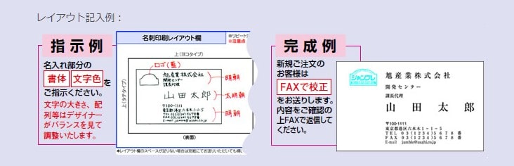 手書きレイアウトからの仕上げ例